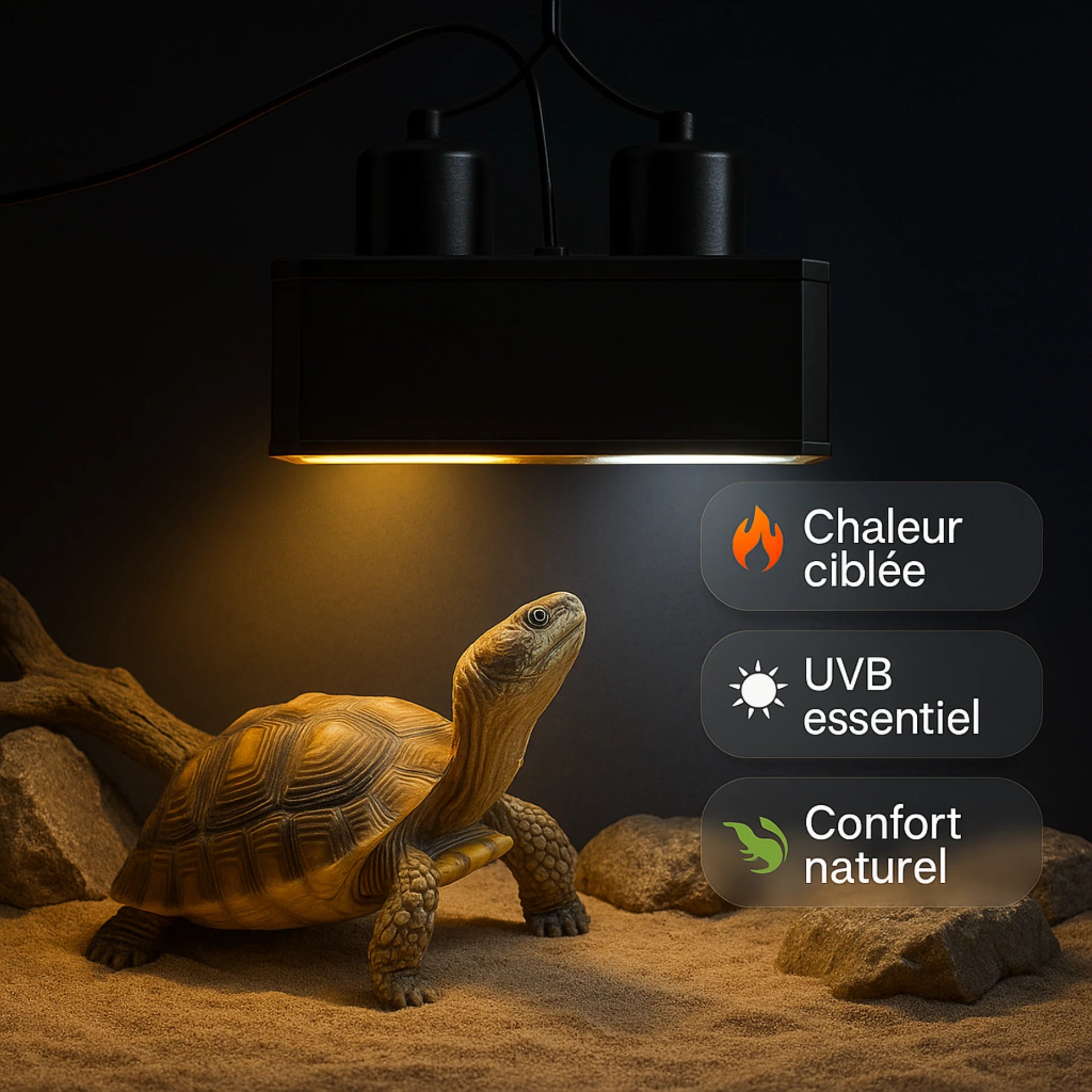Lampe Double Dôme a Terrarium pour Reptiles 