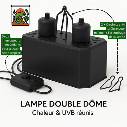Lampe Double Dôme a Terrarium pour Reptiles 