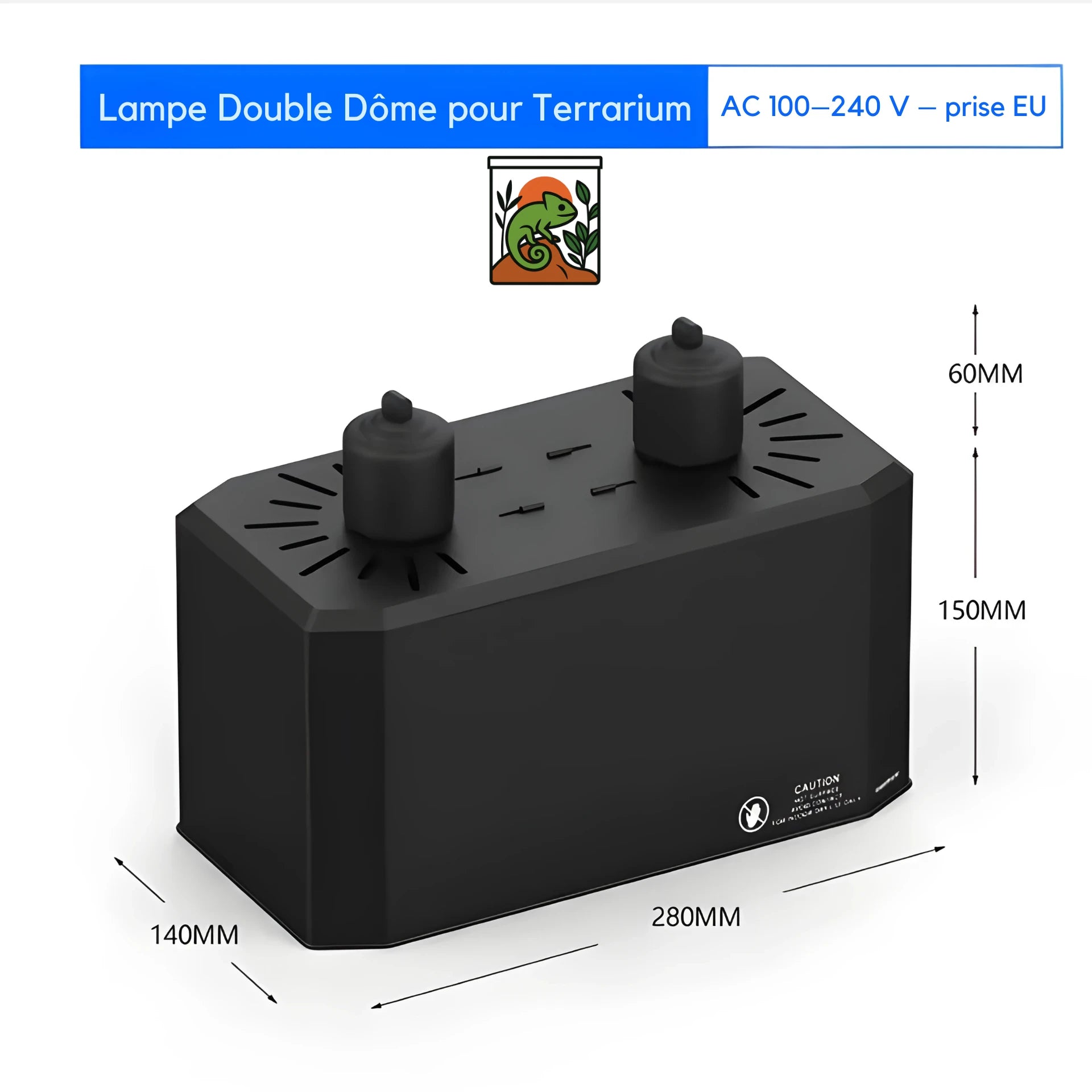 Lampe Double Dôme a Terrarium pour Reptiles 