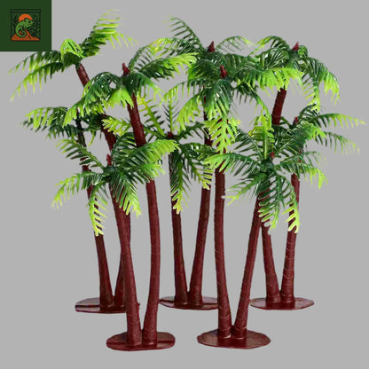 Lot de 5 Mini Palmiers Artificiels pour Terrarium – Décor Tropical en Plastique - LeTerrarium