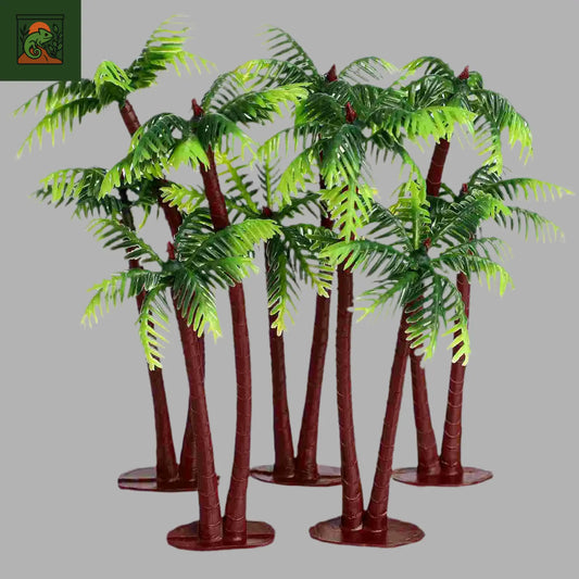 Lot de 5 Mini Palmiers Artificiels pour Terrarium – Décor Tropical en Plastique - LeTerrarium