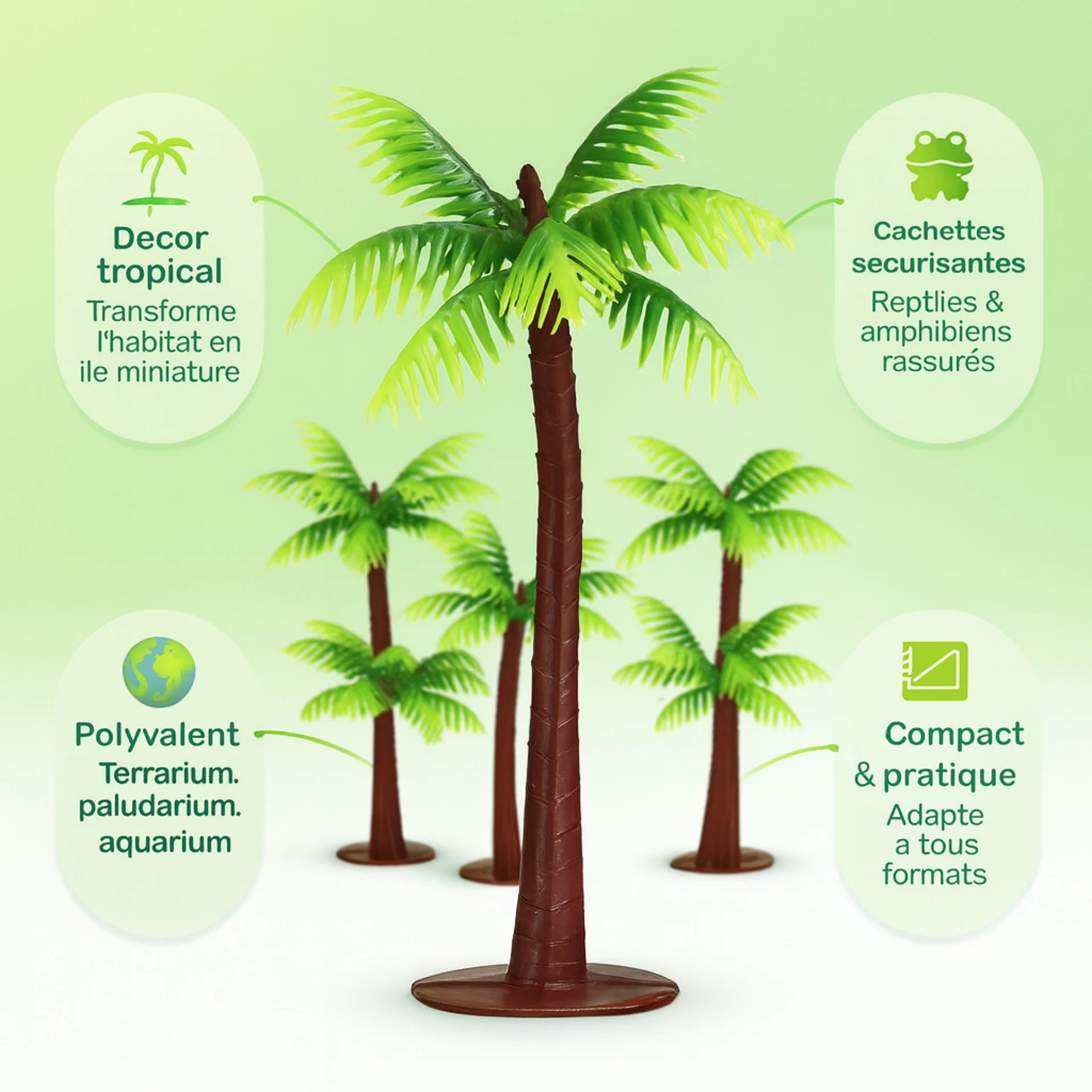 Mini Palmiers Artificiels pour Terrarium – Décor Tropical 