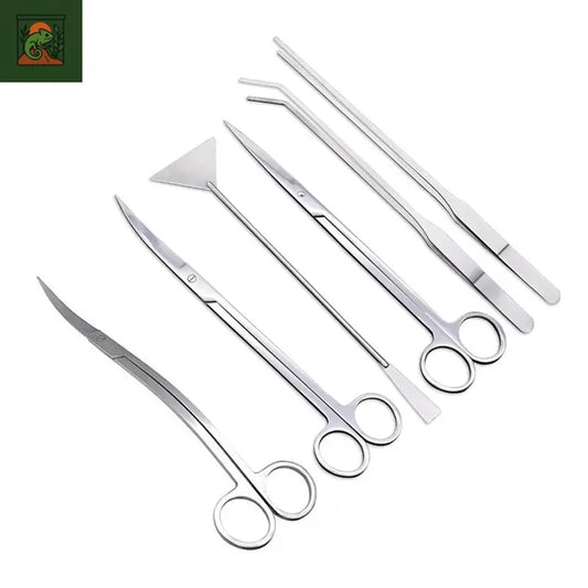 Ciseaux d'aquarium, pincettes, outil pour plantes d'aquarium, ciseaux ondulés, eau, herbe, support d'outils de nettoyage en acier inoxydable, accessoires d'aquarium 