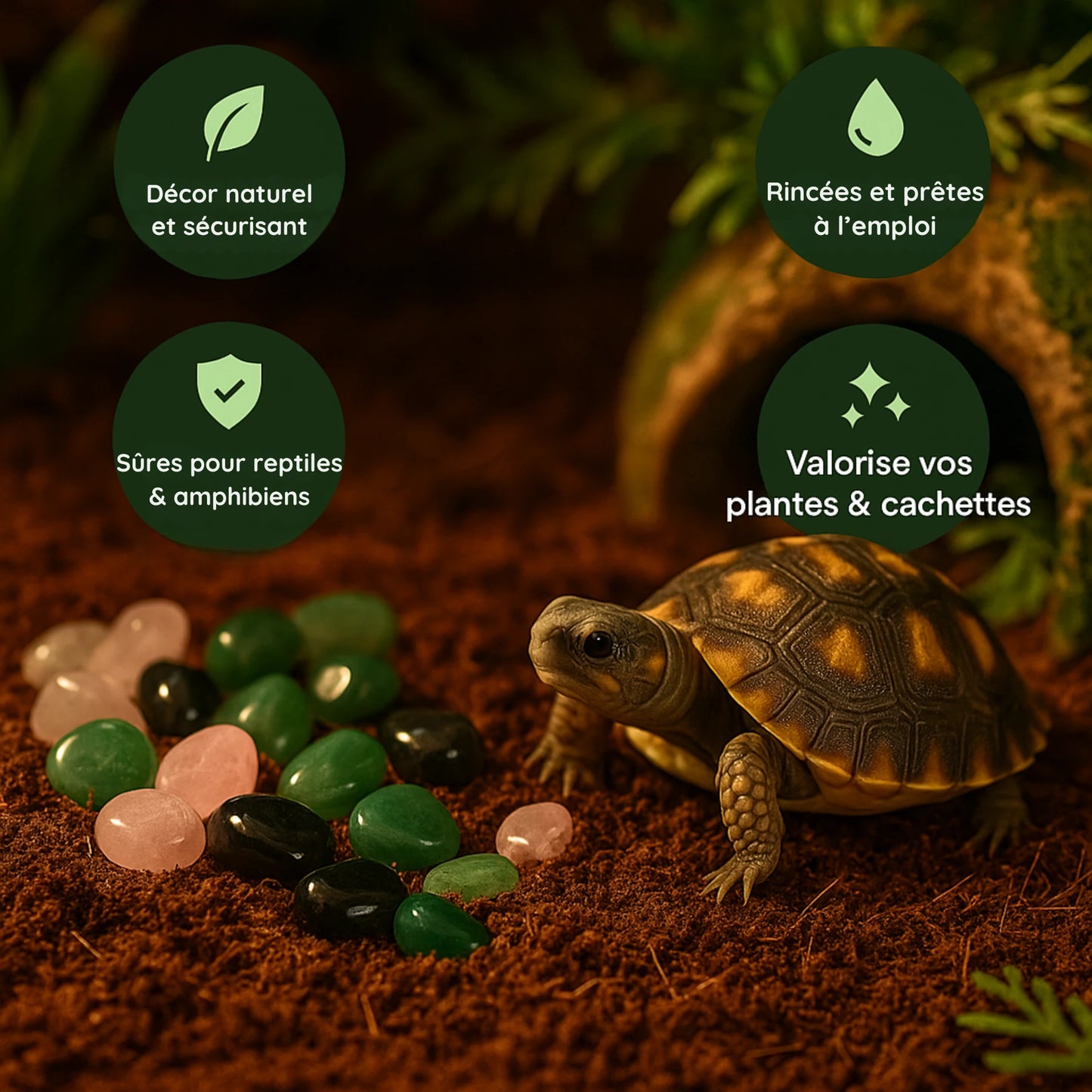 Pierres Naturelles et Cristaux pour Terrarium 