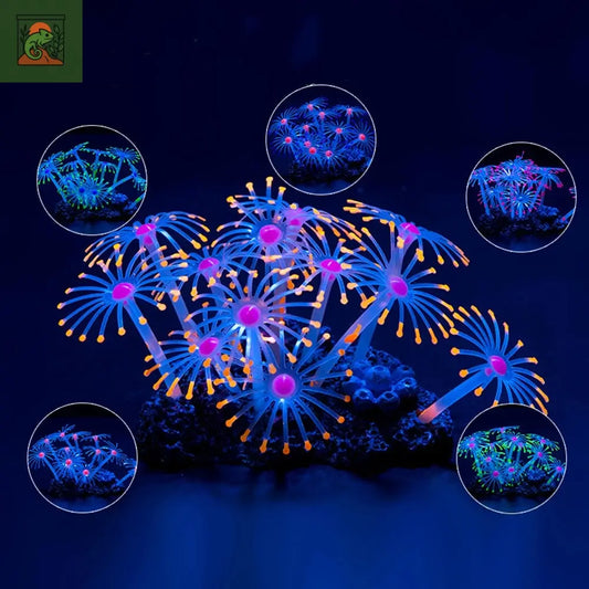 Plante Corail Fluorescente en Silicone pour Terrarium Aquatique – Décoration Lumineuse (1 pièce) - LeTerrarium