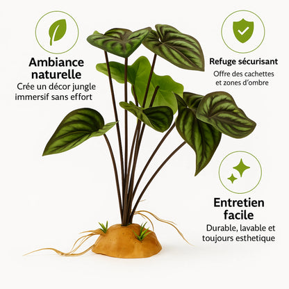 Plante Tropicale pour Terrarium – Feuillage Artificiel Réaliste 