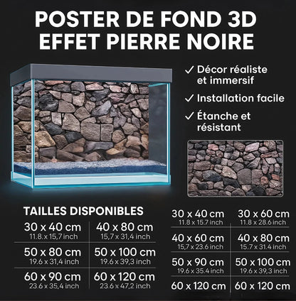 Poster de Fond pour Terrarium - Style roche 3D 