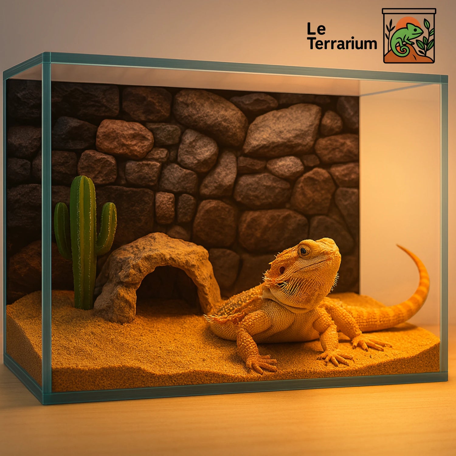 Poster de Fond pour Terrarium - Style roche 3D 