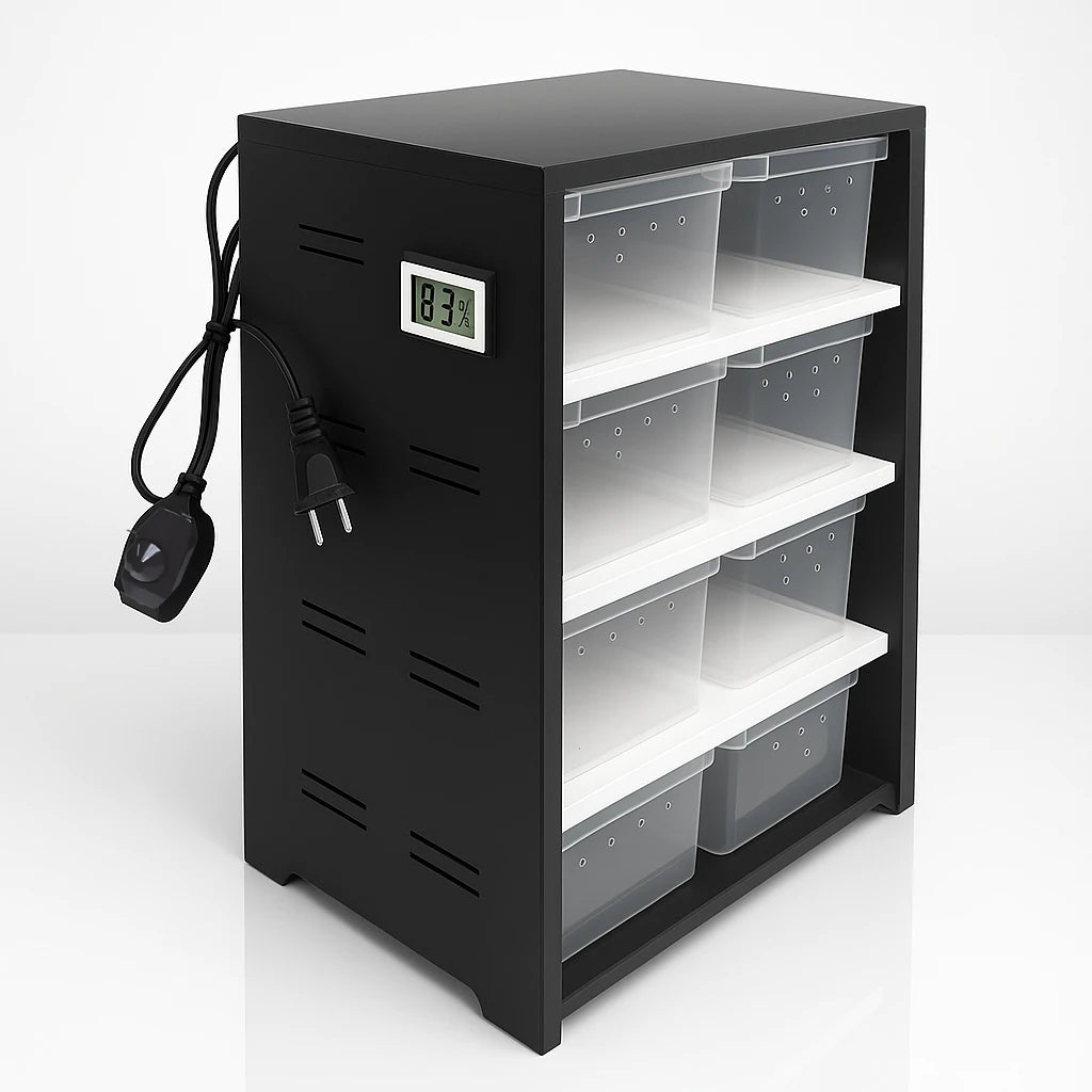 Terrarium Vertical à 4 Tiroirs avec Chauffage et Hygromètre 