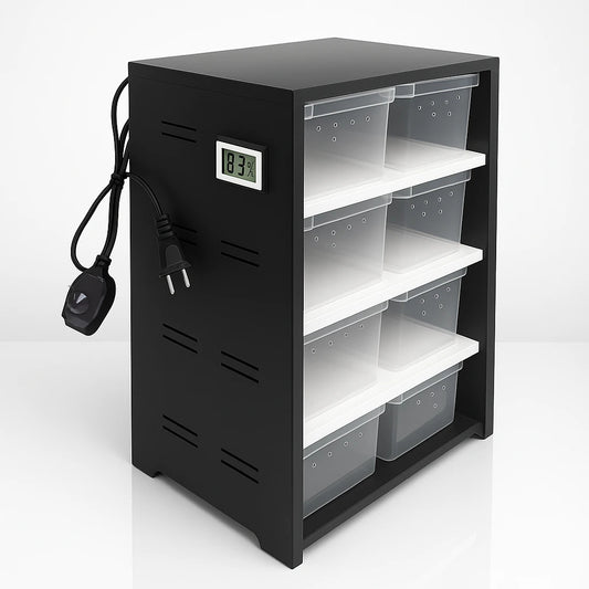 Terrarium Vertical à 4 Tiroirs avec Chauffage et Hygromètre 