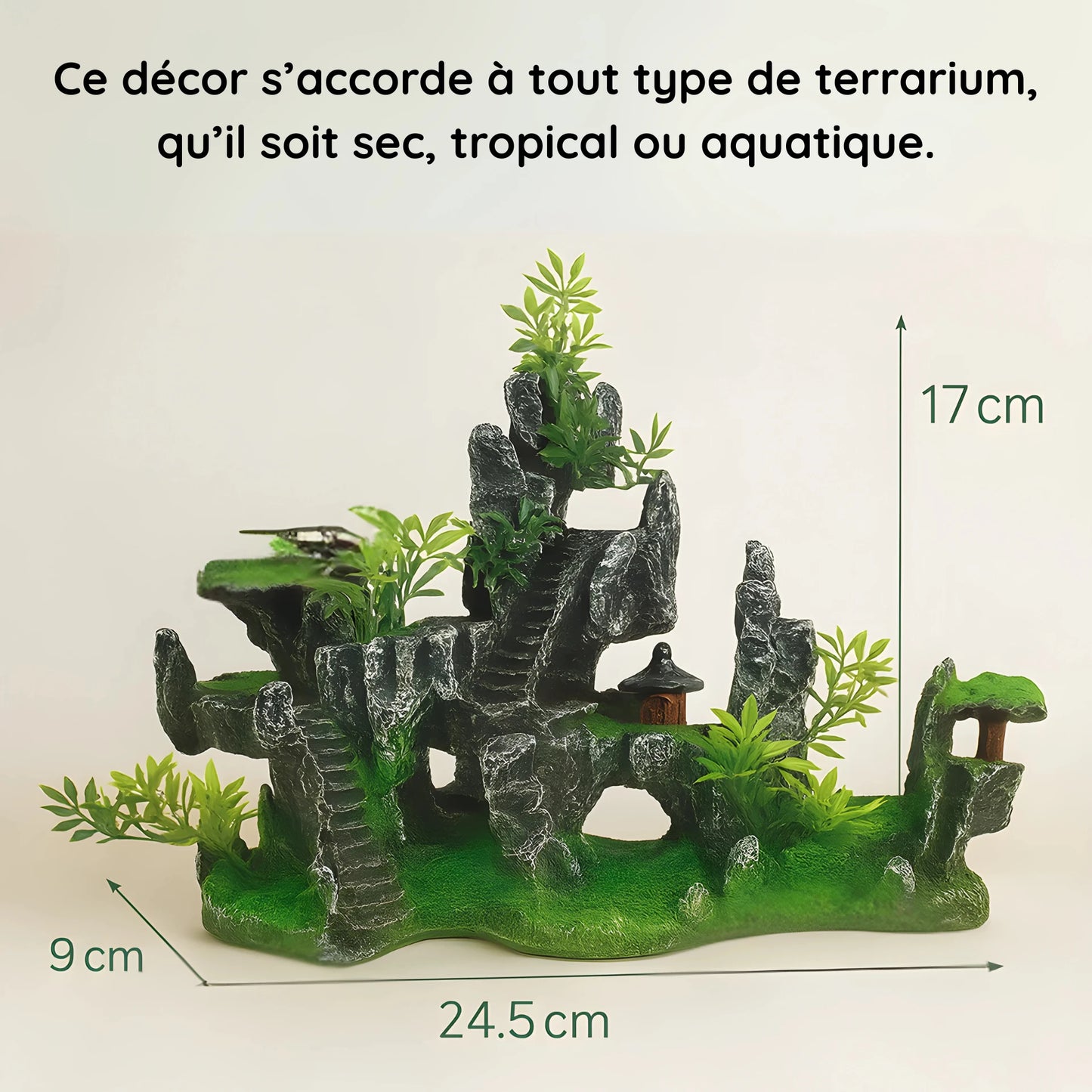 Rocher Suspendu en Résine pour Terrarium – Décor Montagneux 