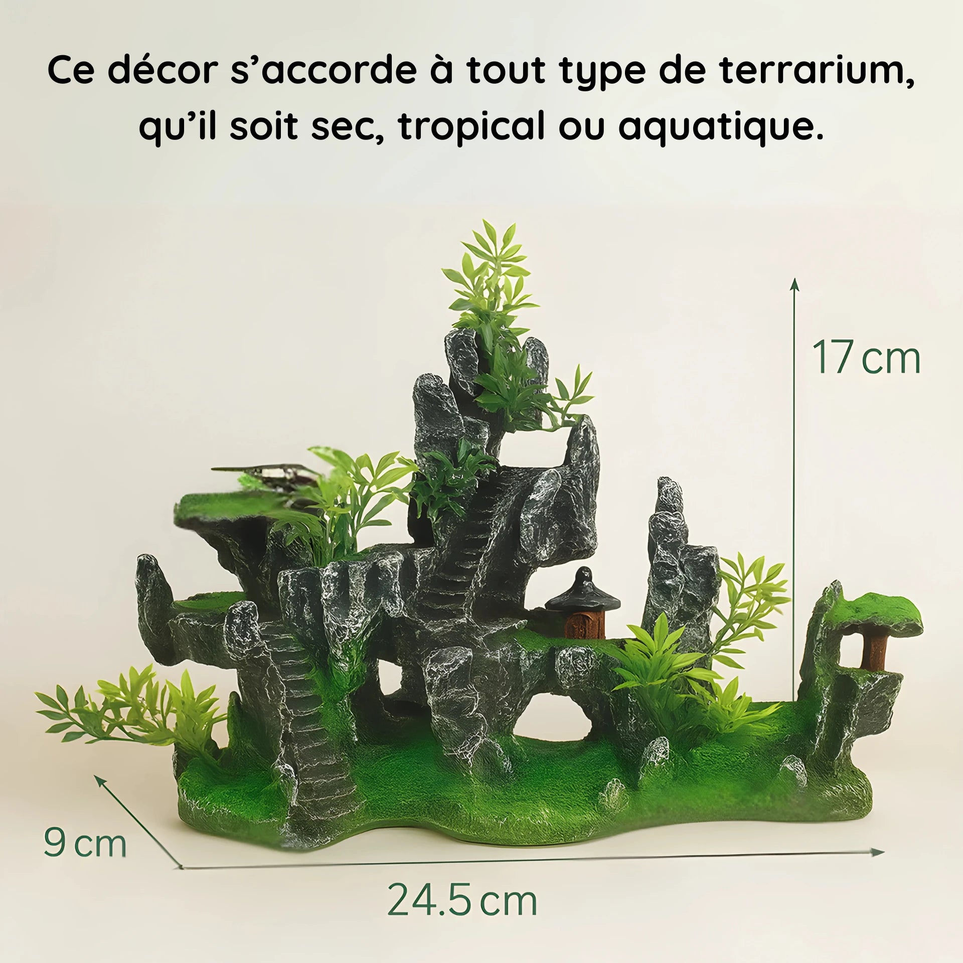 Rocher Suspendu en Résine pour Terrarium – Décor Montagneux 