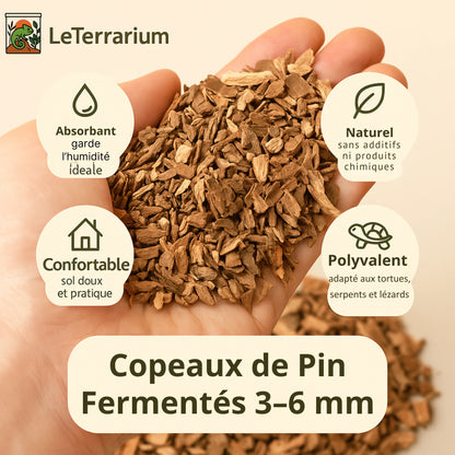 Substrat Naturel en Copeaux de Bois de Pin pour Terrarium 