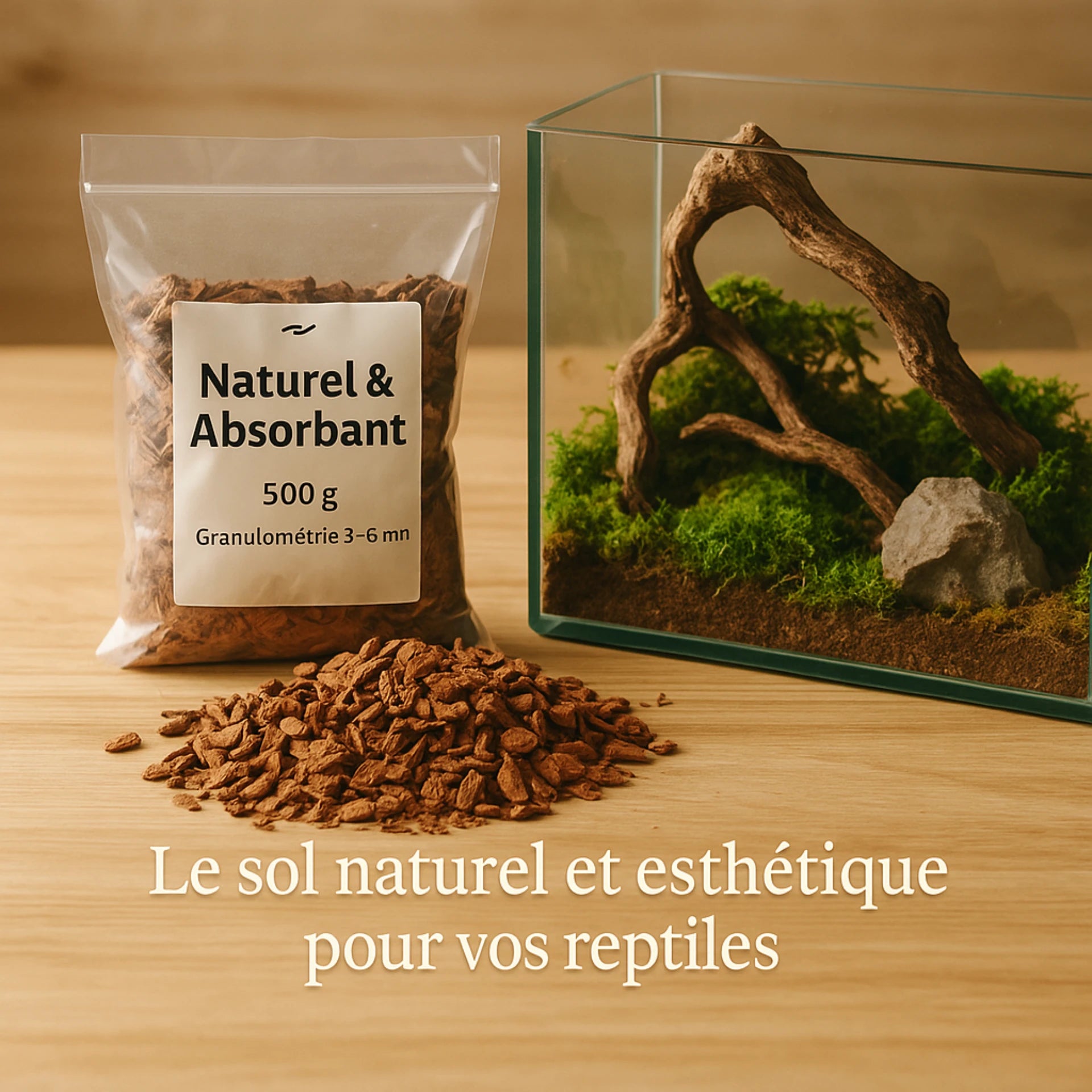 Substrat Naturel en Copeaux de Bois de Pin pour Terrarium 