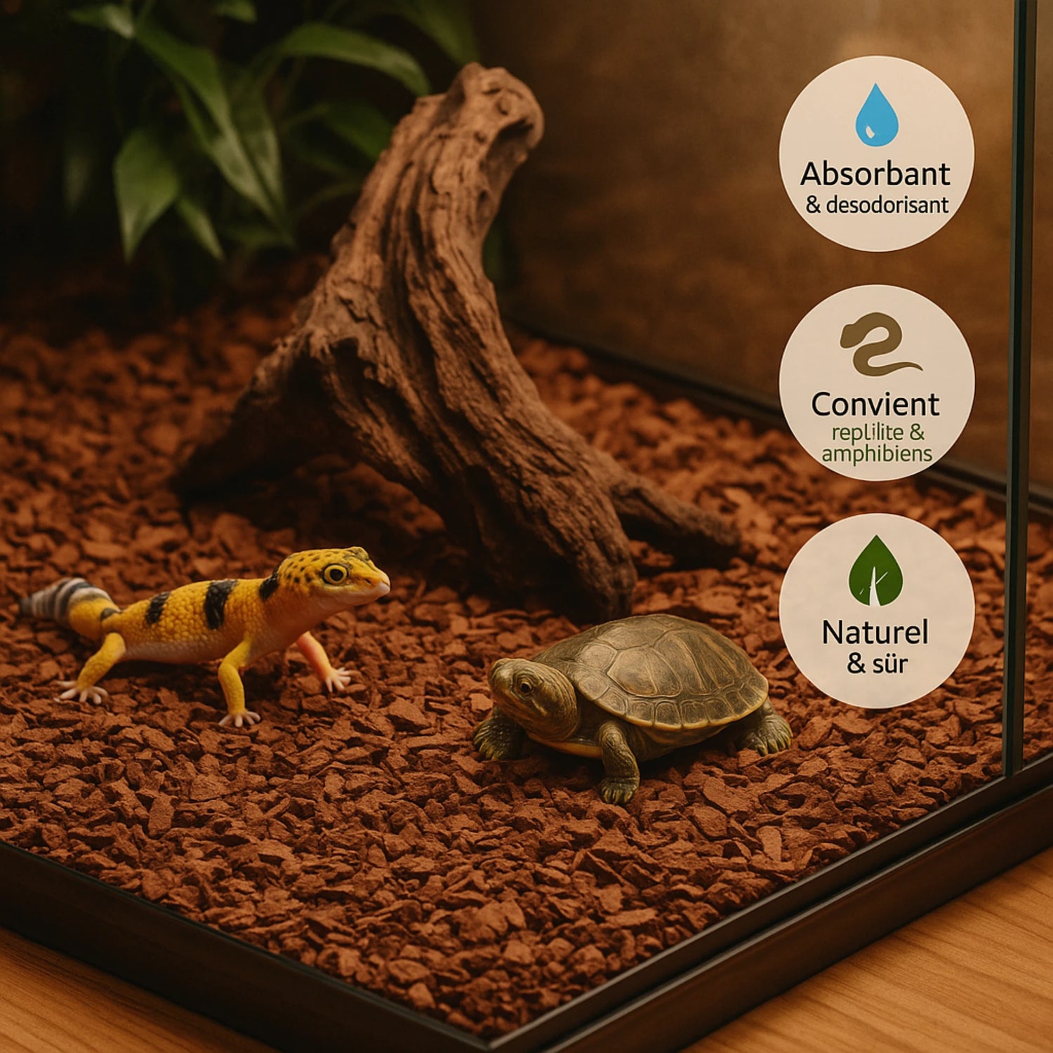 Substrat Naturel en Copeaux de Bois de Pin pour Terrarium 