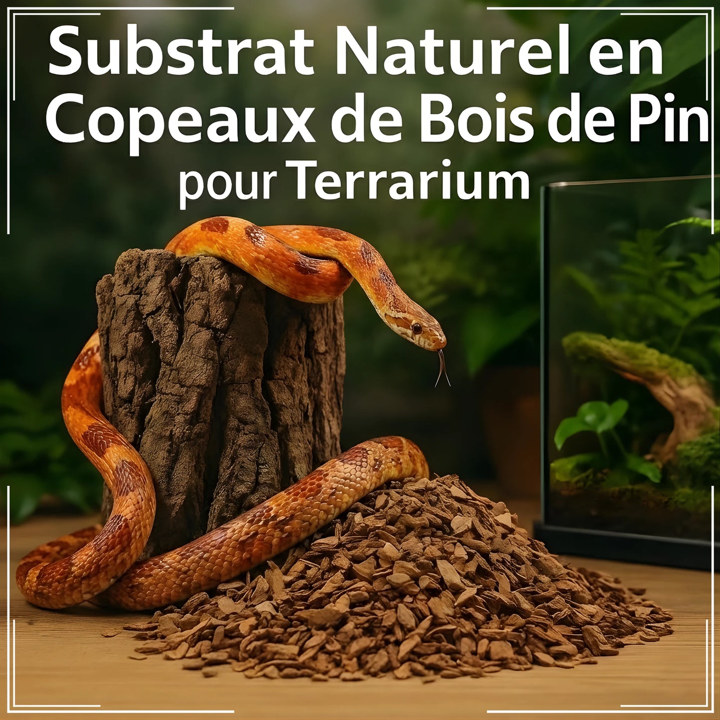 Substrat Naturel en Copeaux de Bois de Pin pour Terrarium 