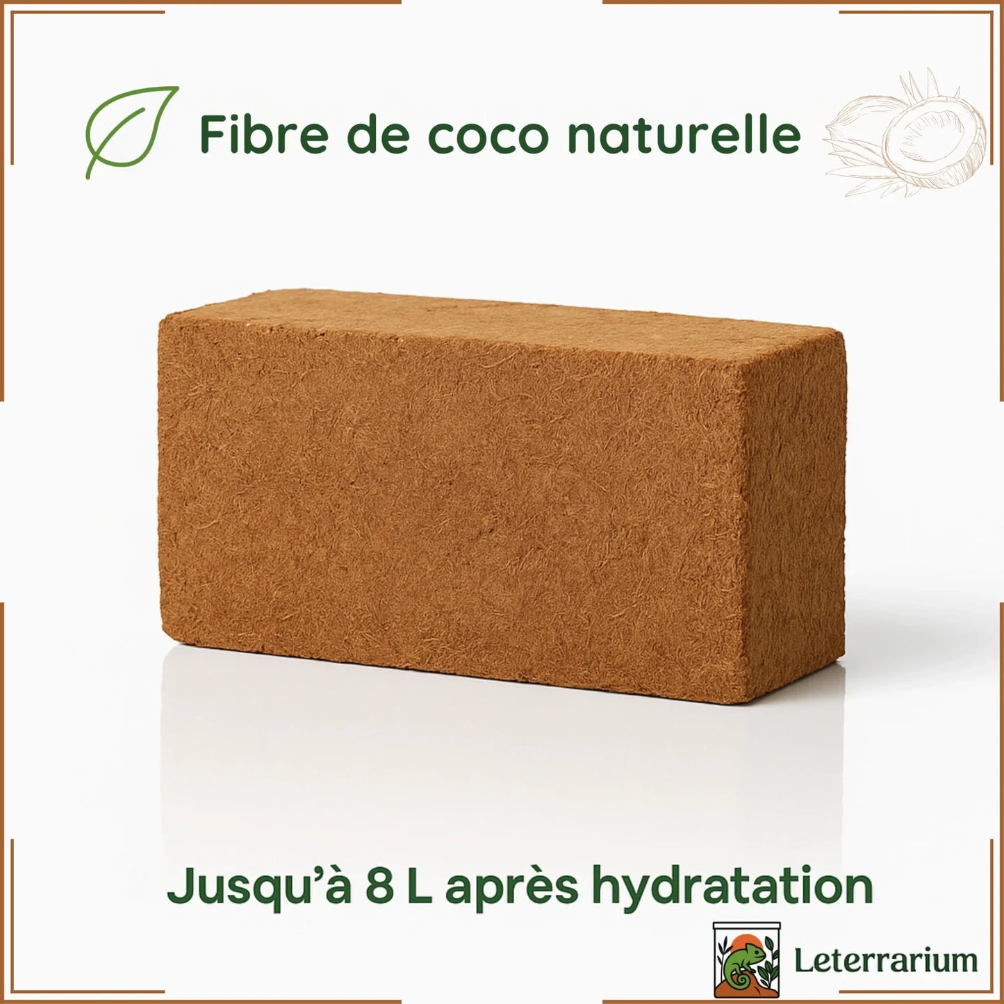 Substrat en fibre naturelle de coco pour Terrarium 