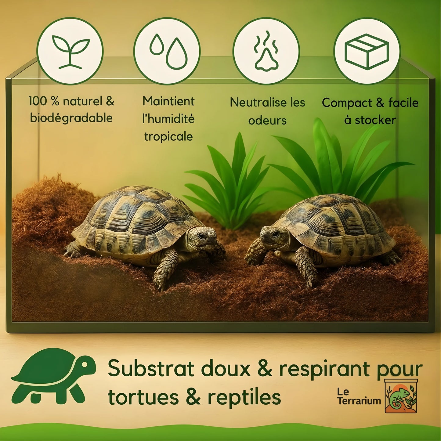 Substrat en fibre naturelle de coco pour Terrarium 