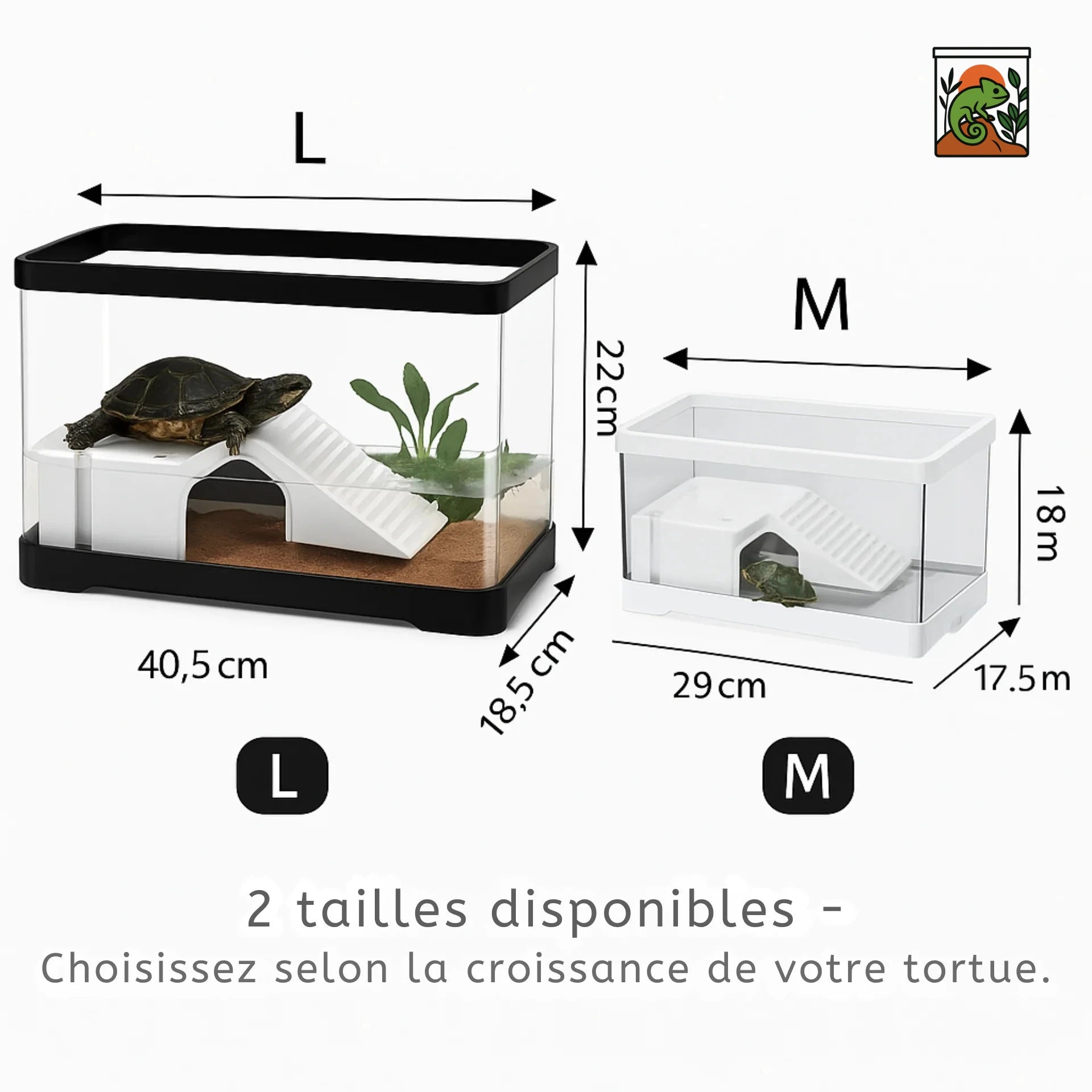 Terrarium Acrylique Tortue – Avec Rampe et Drainage Intégré 
