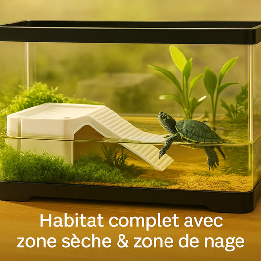 Terrarium Acrylique Tortue – Avec Rampe et Drainage Intégré 