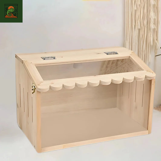 Niche de Lézard en Bois Massif Acrylique, Grande Boîte d'Incubateur de Reptile, Tarantule, Araignée, Terrarium, Hamster, Gecko 