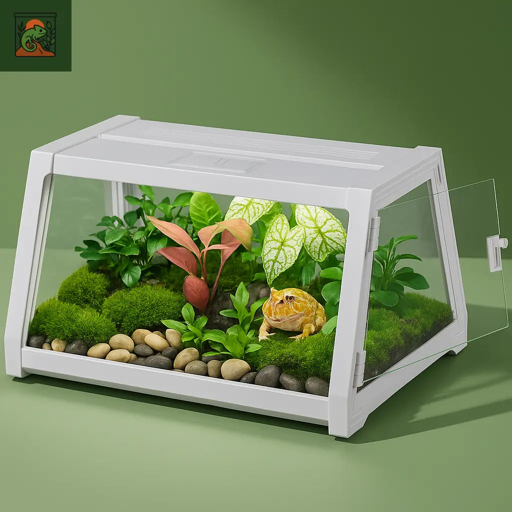 Terrarium de Cages pour Reptiles, habititat ventilé anti-fuite, parc d'alimentation Portable pour tortue, araignée, serpent, grenouilles 