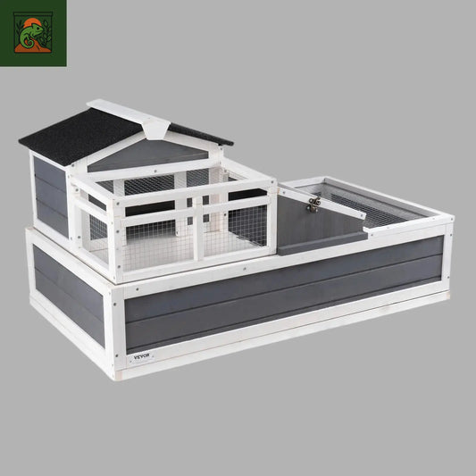 Terrarium Extérieur pour Tortue – Enclos en Bois de Cèdre à Toit Ouvrable 