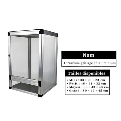 Terrarium Grillagé en Aluminium pour Reptiles 