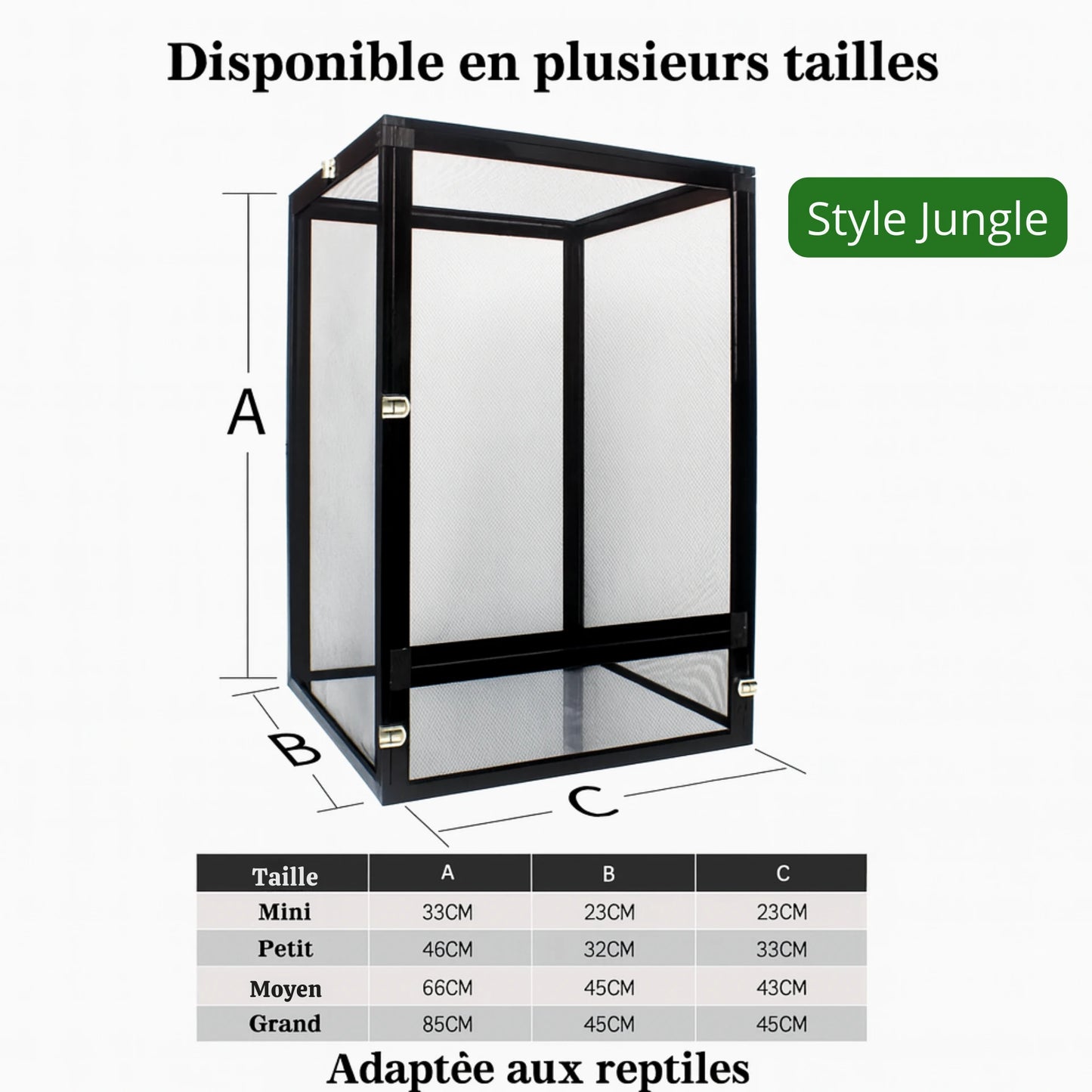 Terrarium Grillagé en Aluminium pour Reptiles 