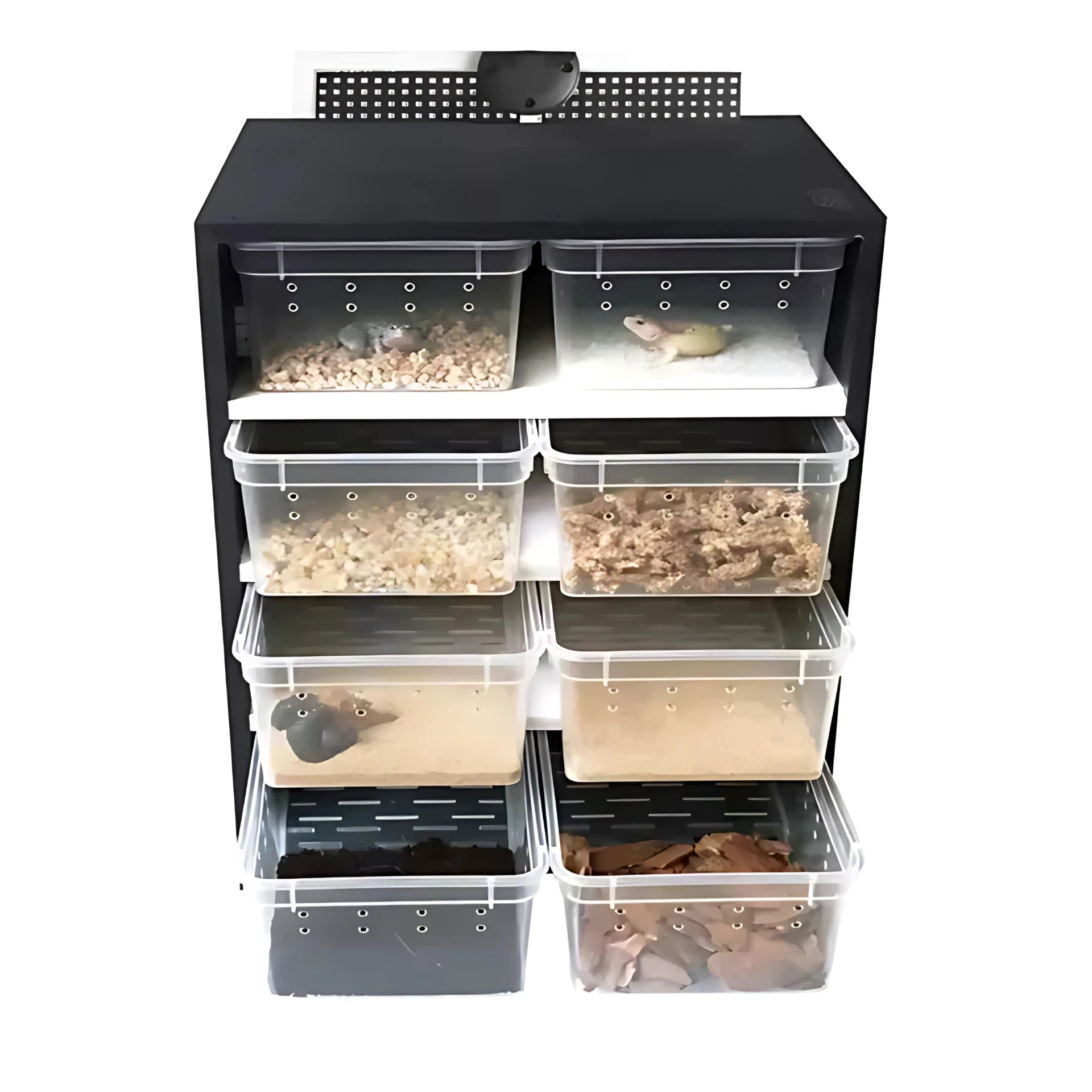 Terrarium Vertical à 4 Tiroirs avec Chauffage et Hygromètre 