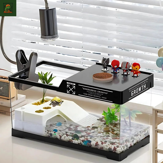 Terrarium Vivarium pour Tortues – Bac Moderne avec Plateforme 