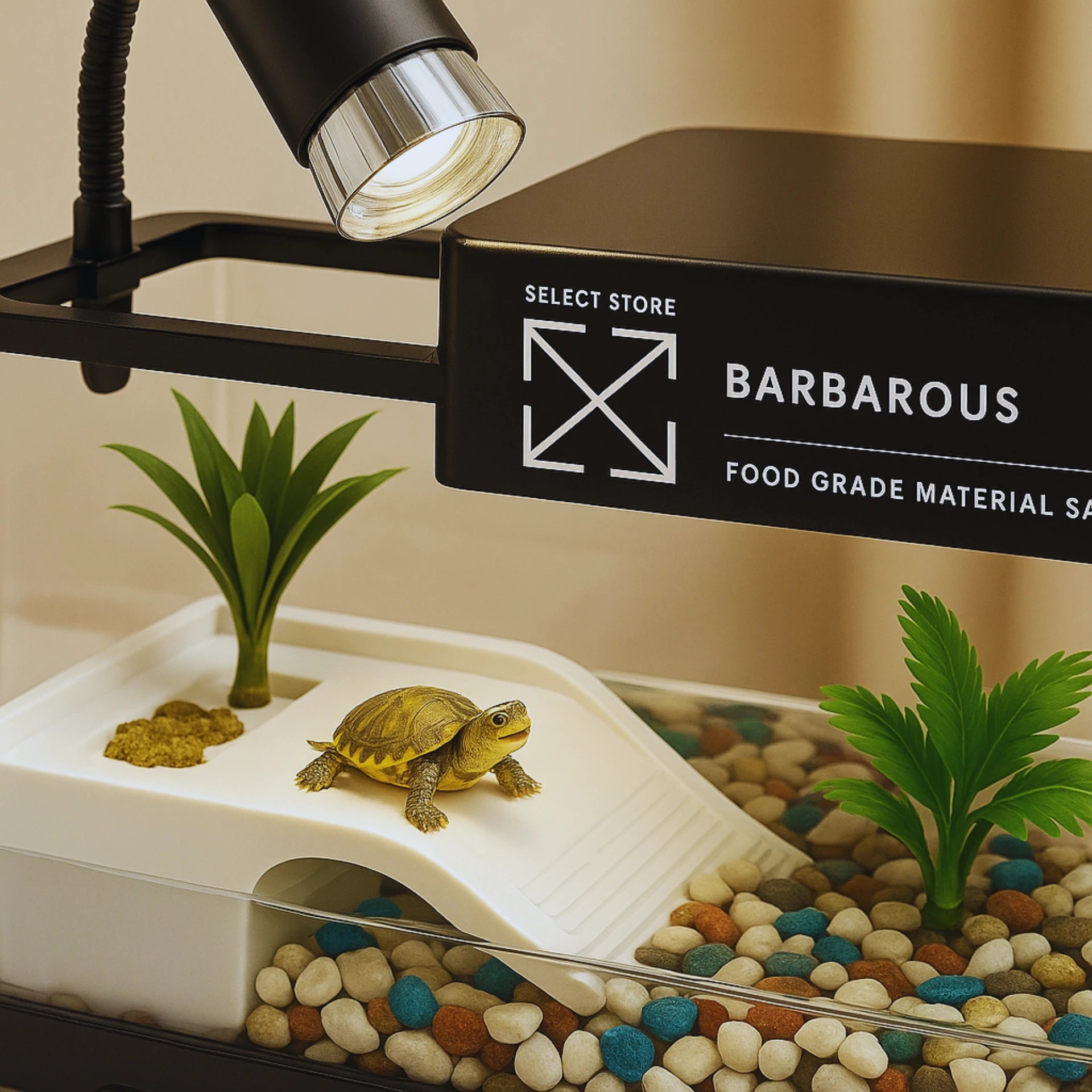 Terrarium Vivarium pour Tortues – Bac Moderne avec Plateforme 
