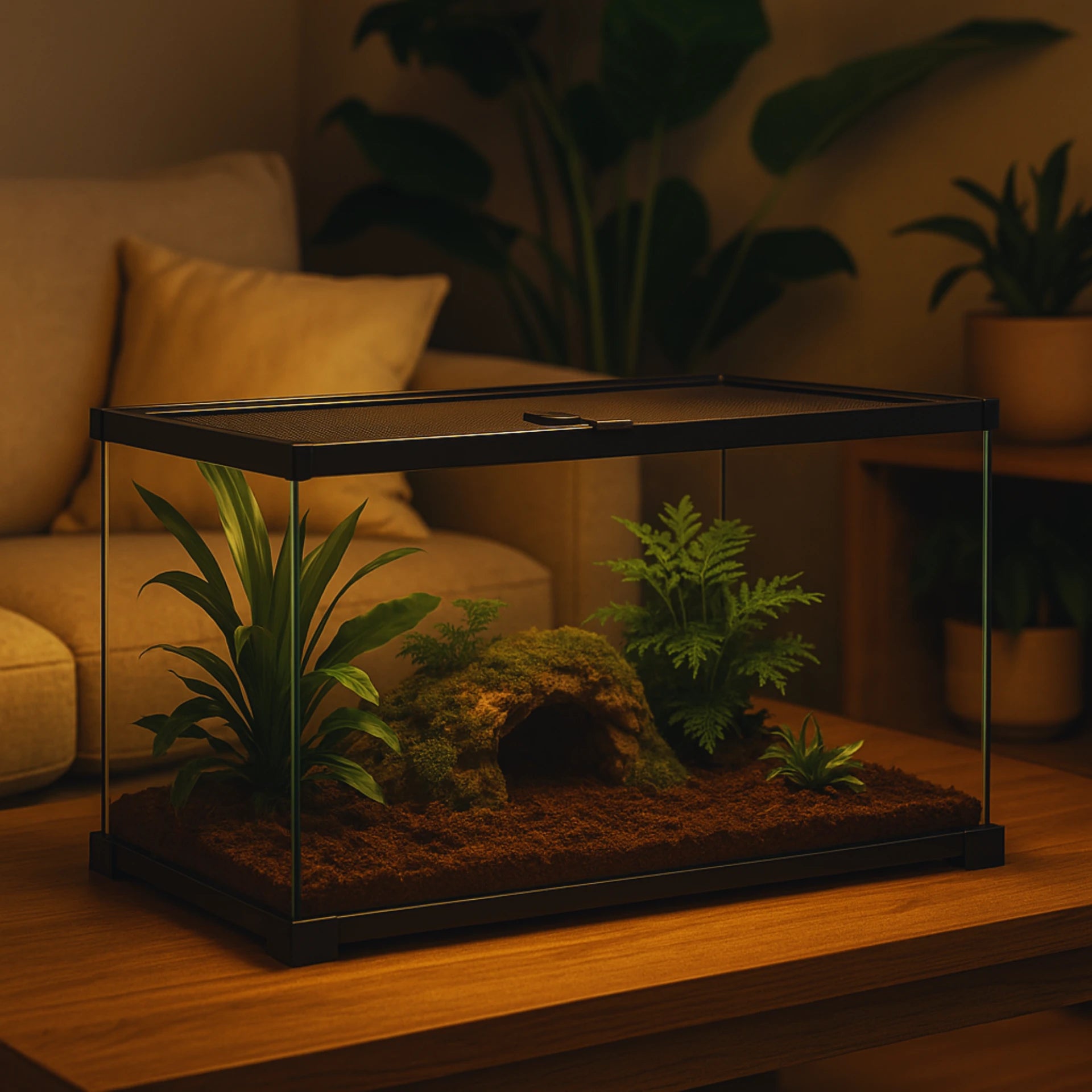 Terrarium avec Couvercle Coulissant (50 × 25 × 30 cm) 