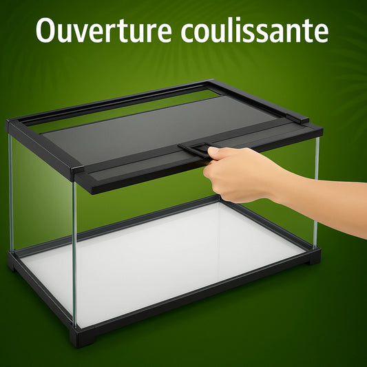 Terrarium avec Couvercle Coulissant (50 × 25 × 30 cm) 