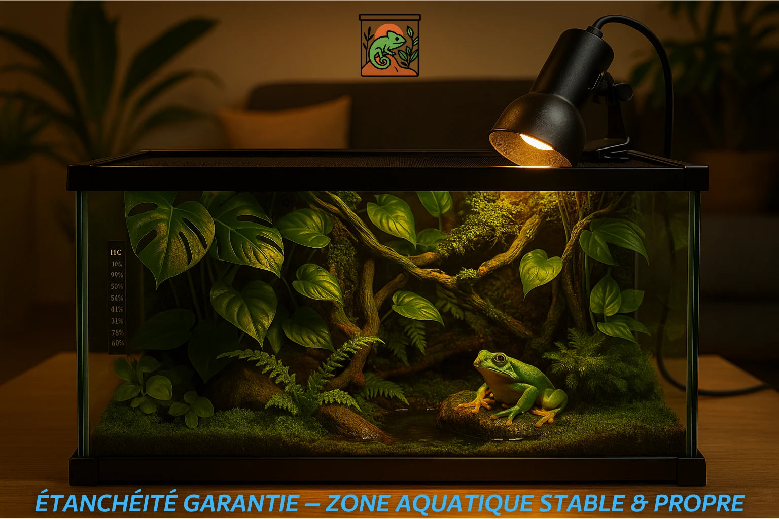 Terrarium avec Couvercle Coulissant (50 × 25 × 30 cm) 