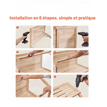 Terrarium Extérieur en Bois & PVC Transparent 