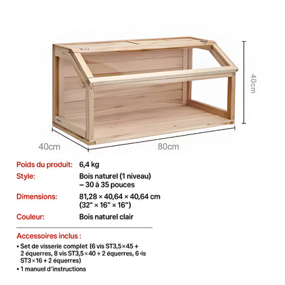 Terrarium Extérieur en Bois & PVC Transparent 