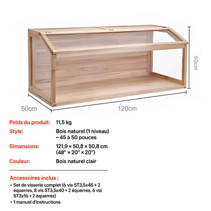 Terrarium Extérieur en Bois & PVC Transparent 