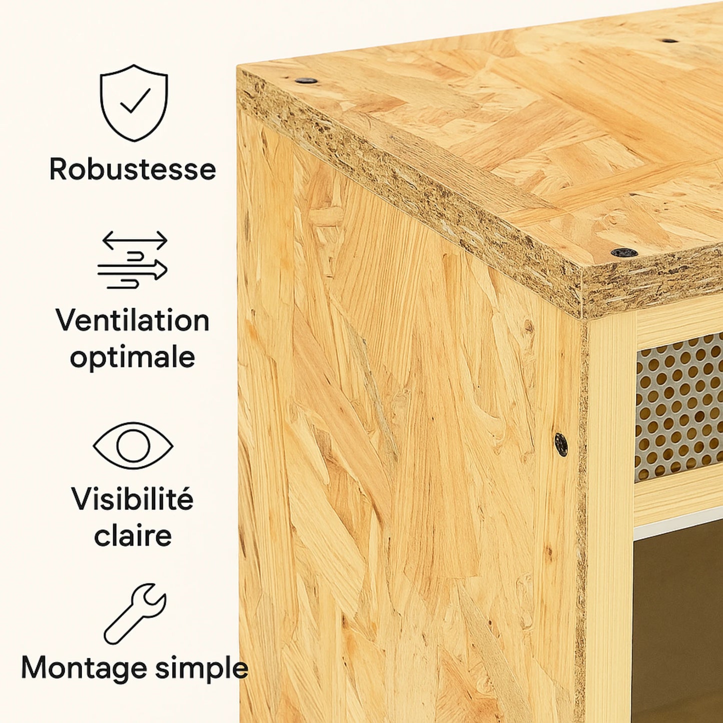 Terrarium en Bois d’Ingénierie 100×47×47 cm 