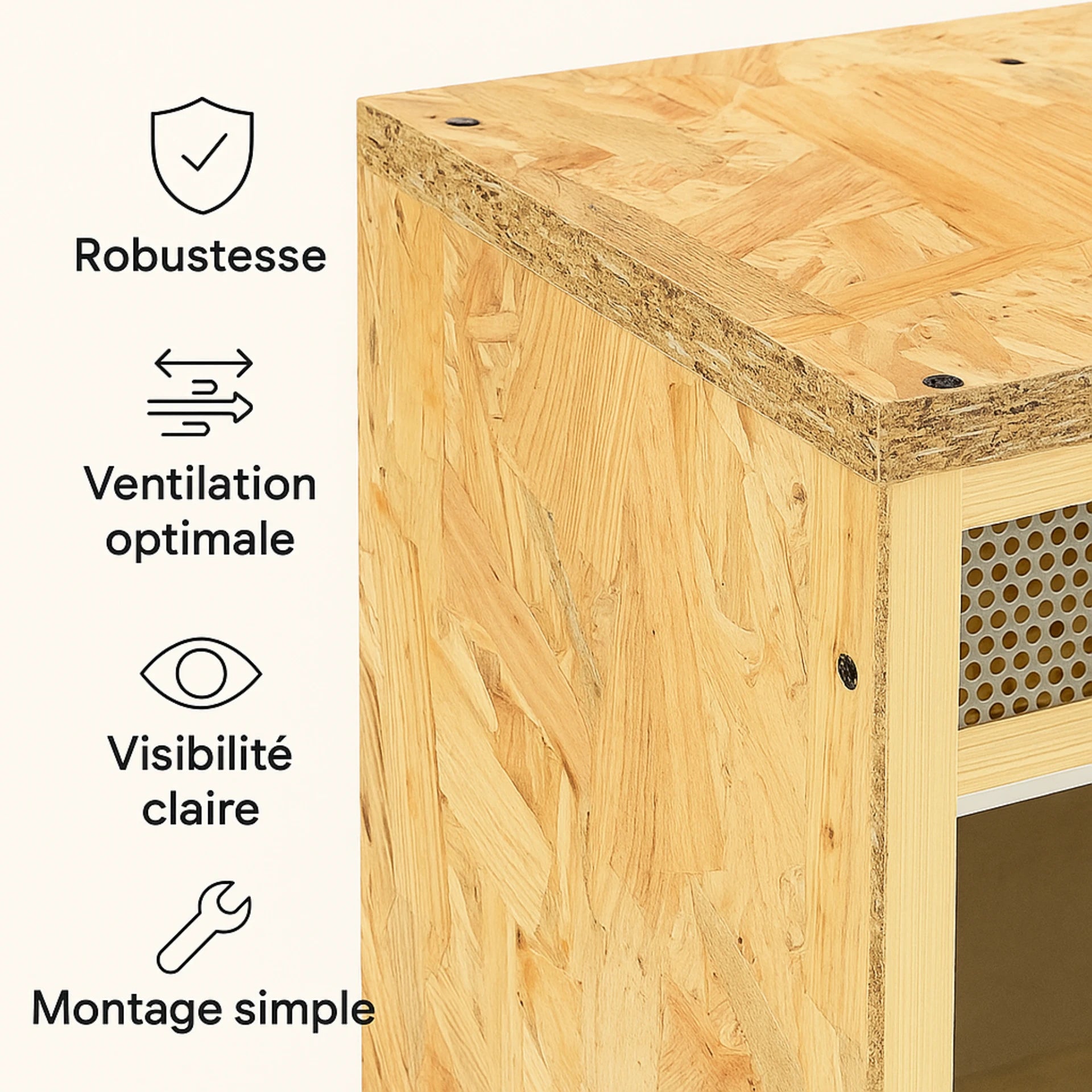 Terrarium en Bois d’Ingénierie 100×47×47 cm 