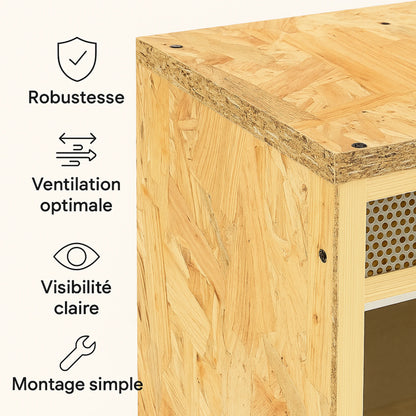 Terrarium en Bois d’Ingénierie 100×47×47 cm 