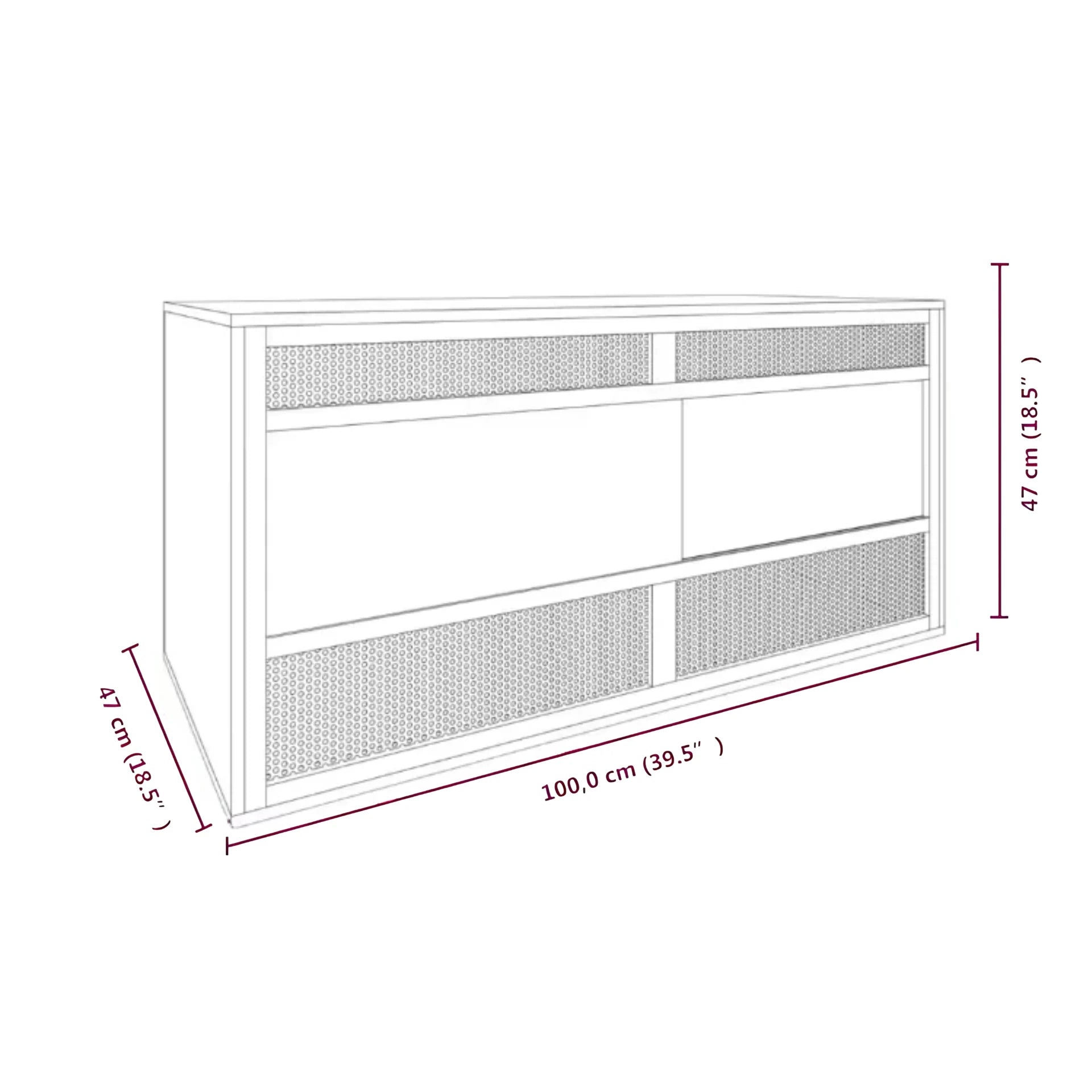 Terrarium en Bois d’Ingénierie 100×47×47 cm 
