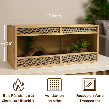 Terrarium en Bois d’Ingénierie 100×47×47 cm 