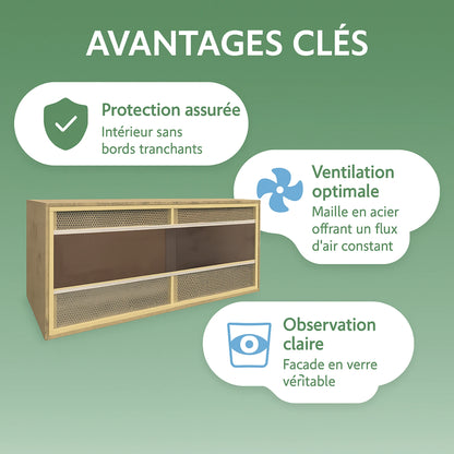 Terrarium en Bois d’Ingénierie 100×47×47 cm 