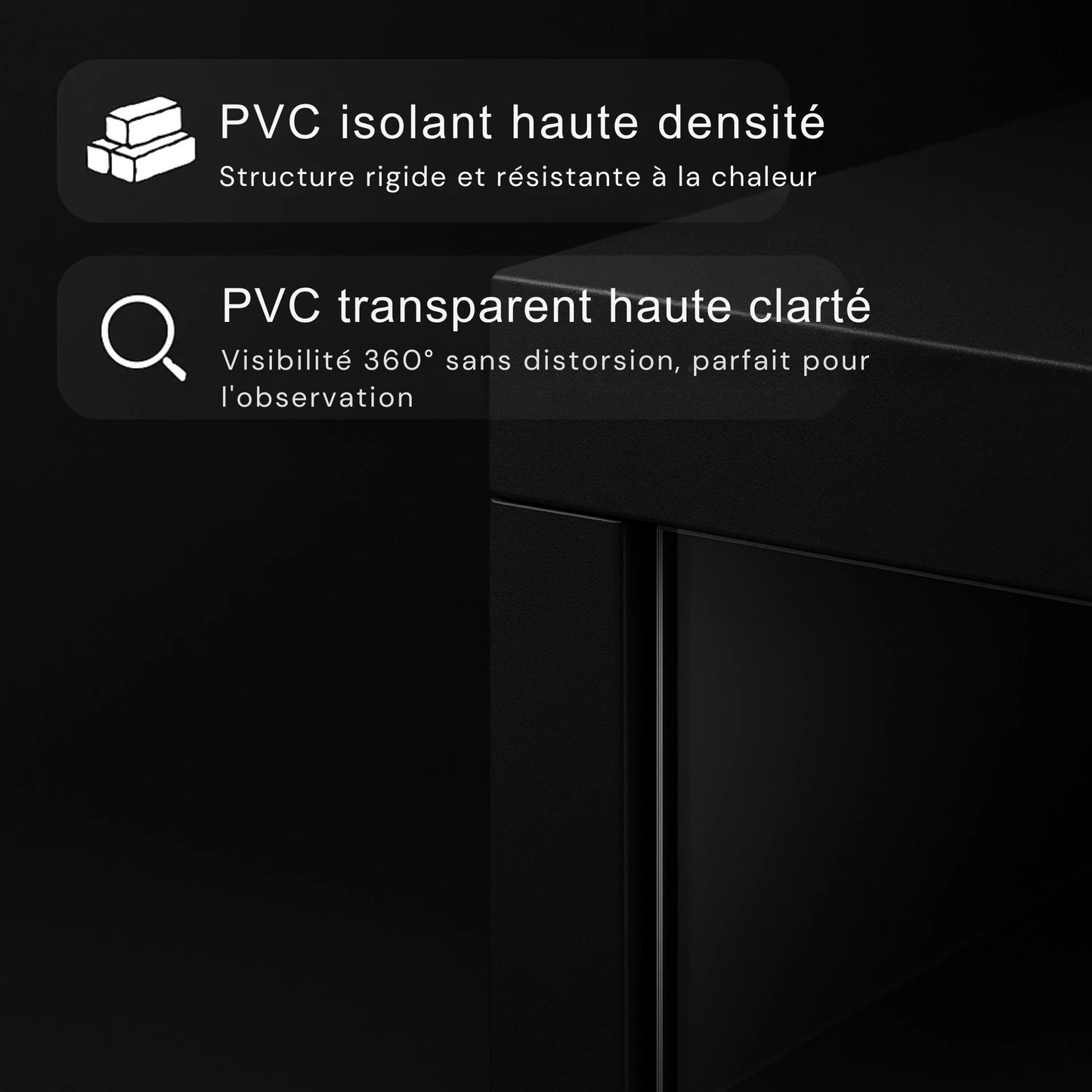 Terrarium en PVC noir 