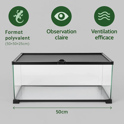 Terrarium en Verre 50×30×25 cm (10 Gallons) 