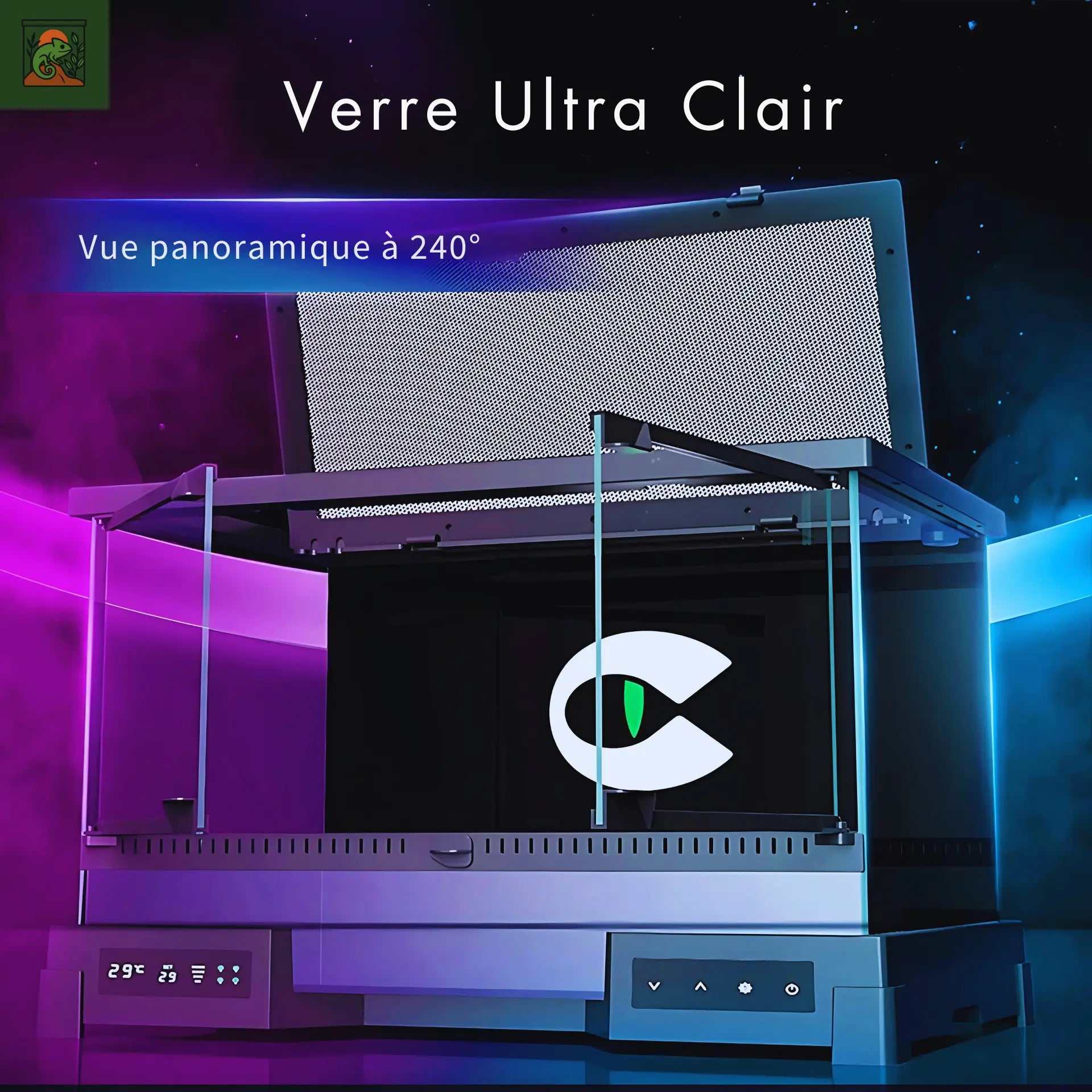 Terrarium en Verre Intelligent – Habitat Futuriste & Premium 