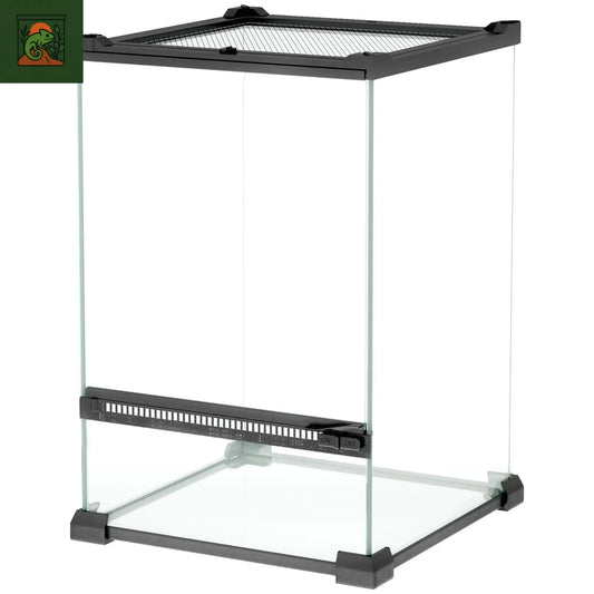 Terrarium à reptiles en verre Vivarium 12L couvercle en maille métallique 20x20x30cm noir maison pour serpents lézards et petits animaux de compagnie 