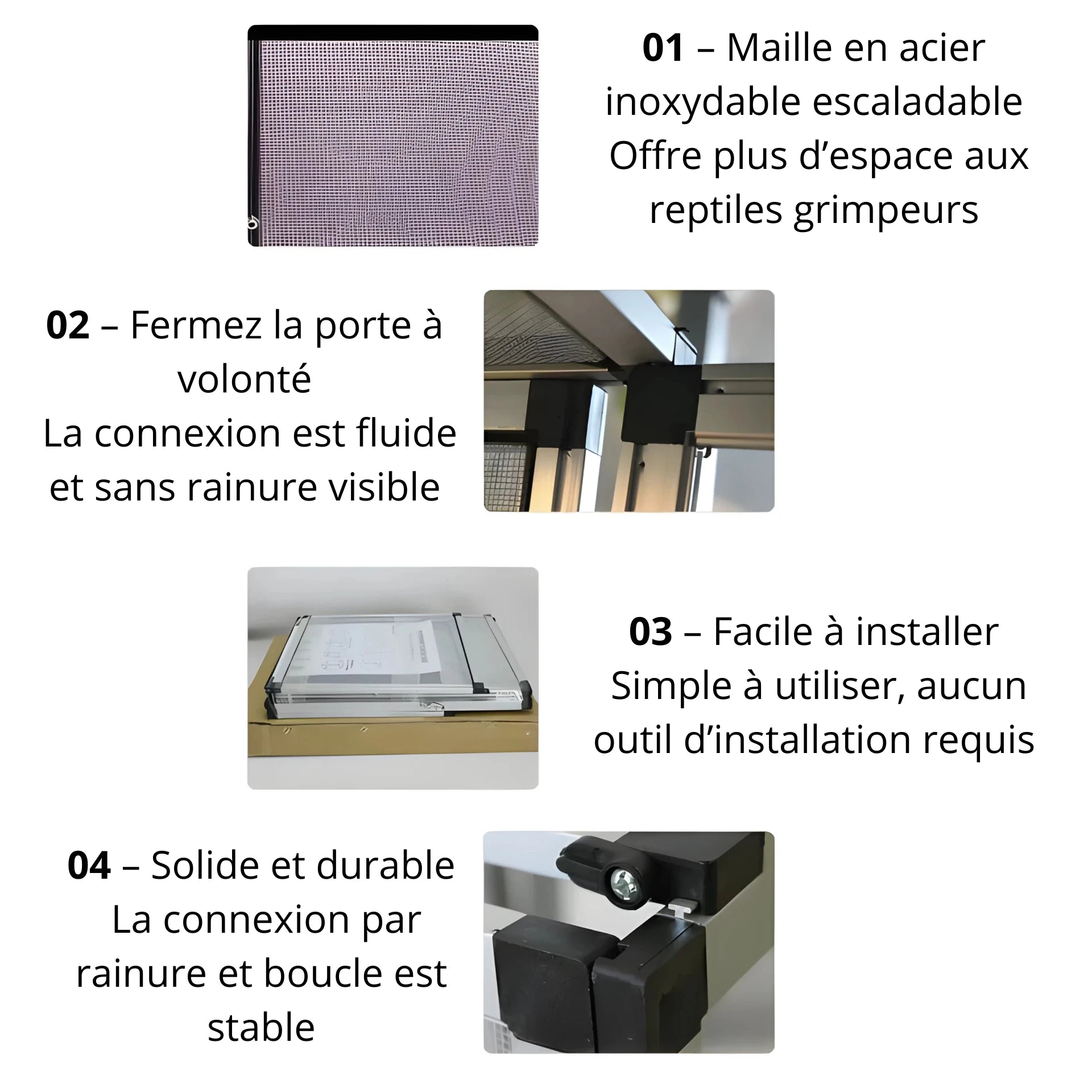 Terrarium grillagé en aluminium – Compact & ventilé 