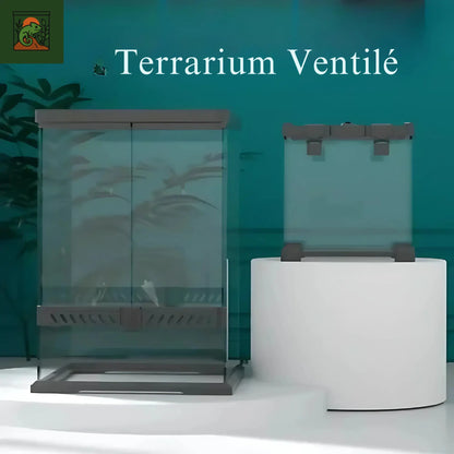 Boîte d'élevage de Reptiles en verre trempé, Cage d'alimentation pour lézards, amphibiens, Terrariums écologiques, chenil à tortues, accessoires pour Reptiles